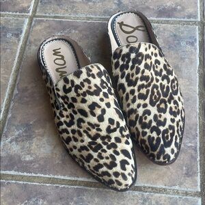 Sam Edelman Cheetah Print Hair-on Hide Mules